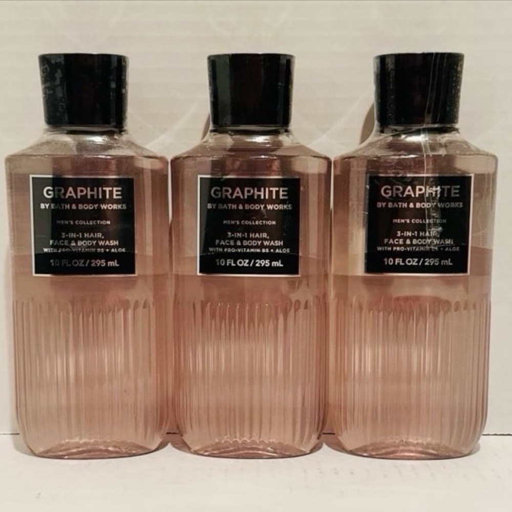 Bath & Body NEW Men’s Graphite (3) 3-in-1 Hair, Face & Body Washes